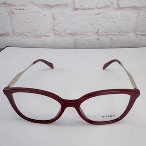 Prada PR 02ZV Glasses 52-17 Marble Red